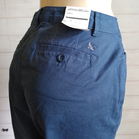 Eddie Bauer Curvy Petite Blue Stretchy Bermuda - Picture 7 of 14